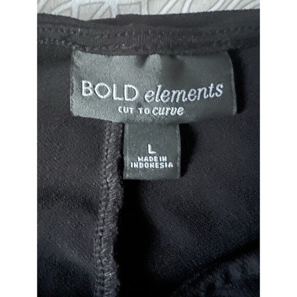 Bold Elements Cut To Curve Black Long-Sleeve black Top With unique cutout Large - Picture 5 of 6